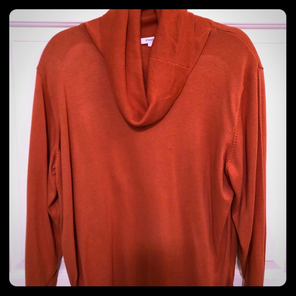 Burnt orange cowl neck sweater, like new